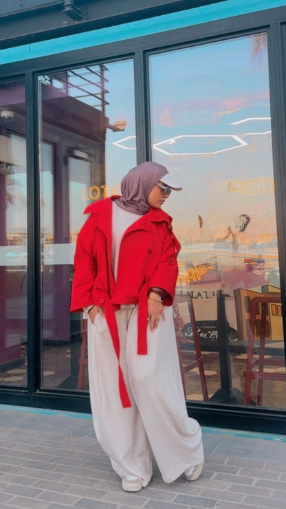 Premium Waterproof Trench Coat - Red