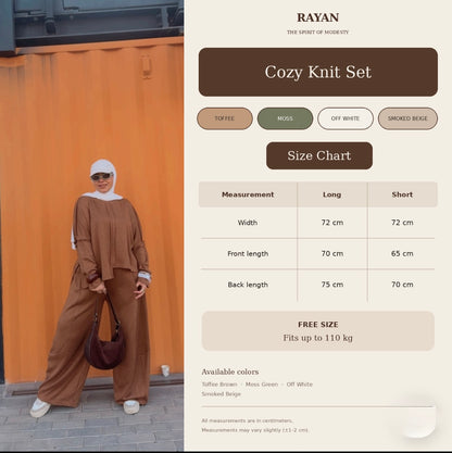The Cozy Knit Set - Size Chart