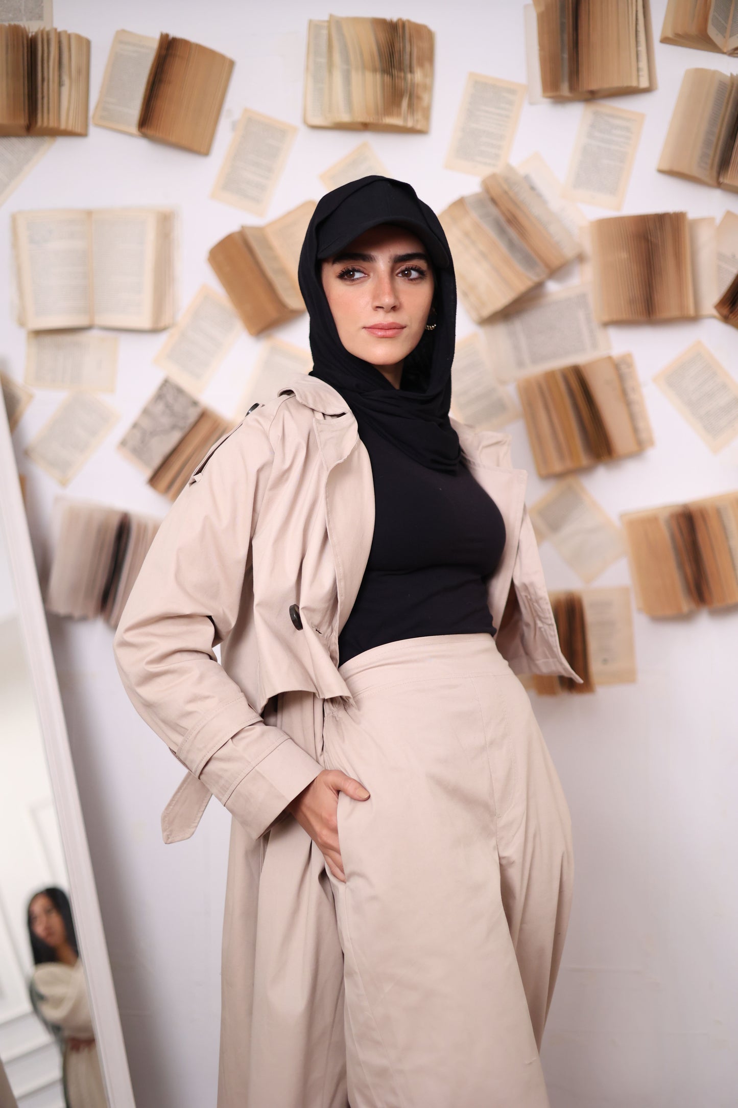 Gabardine Wide balloon Pants