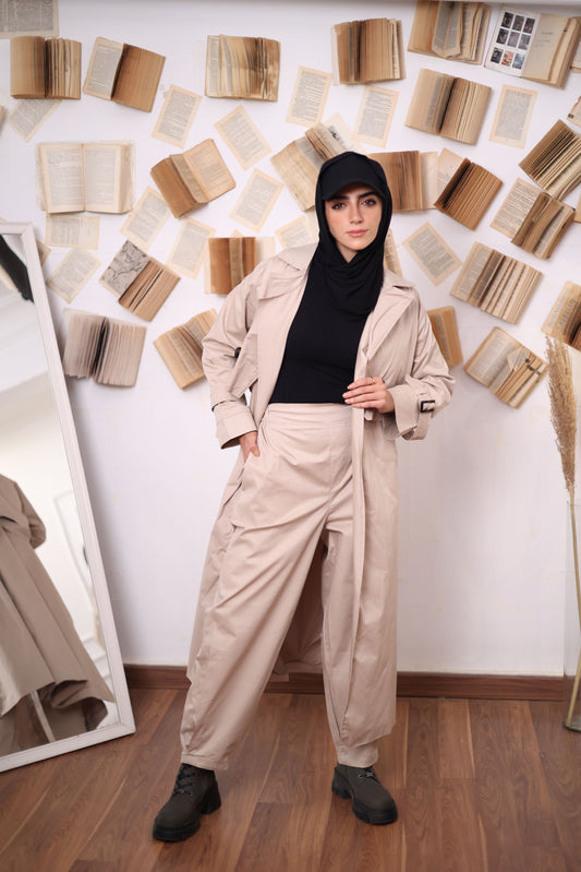 Gabardine Wide balloon Pants