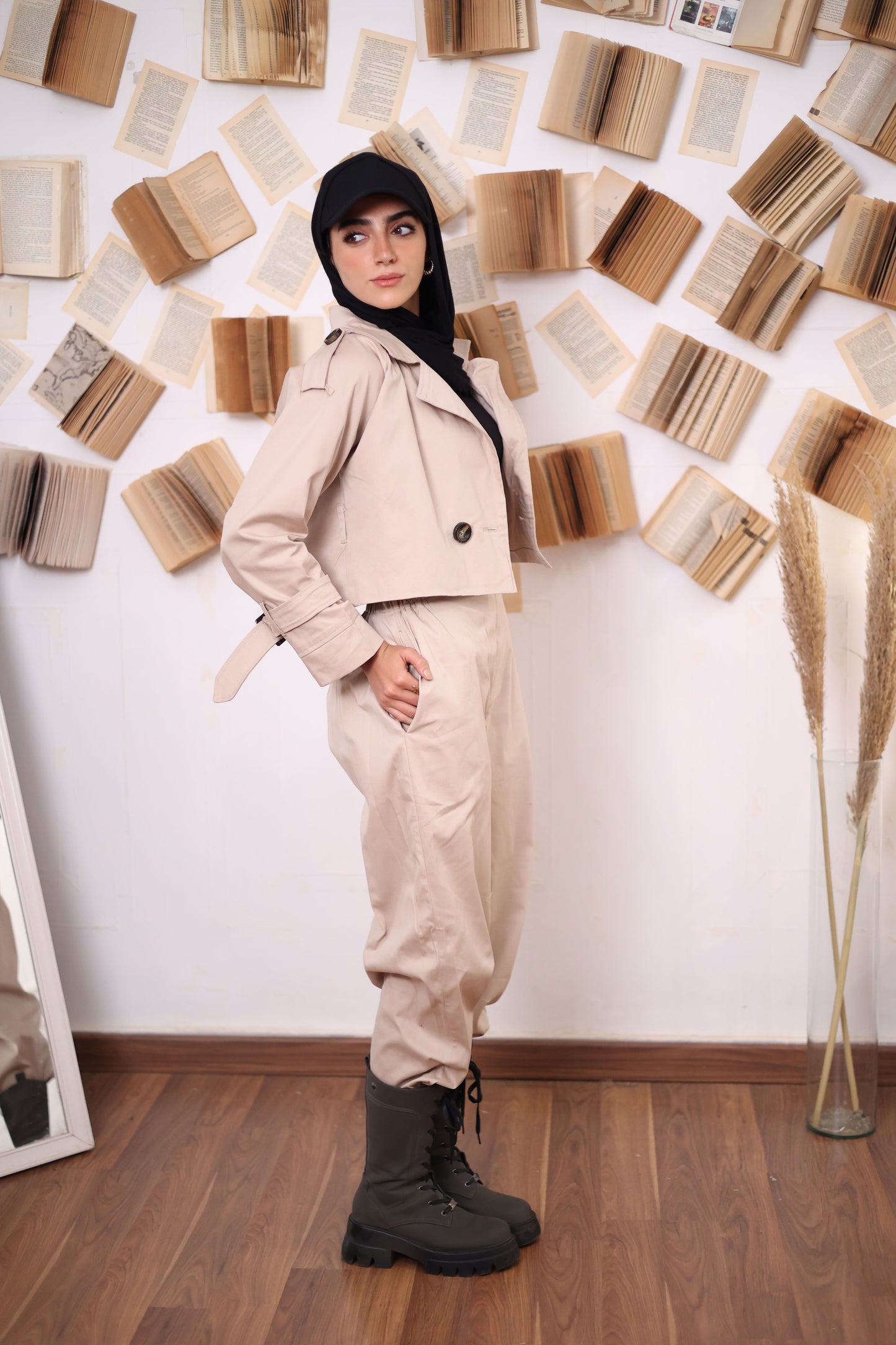 Gabardine Wide balloon Pants