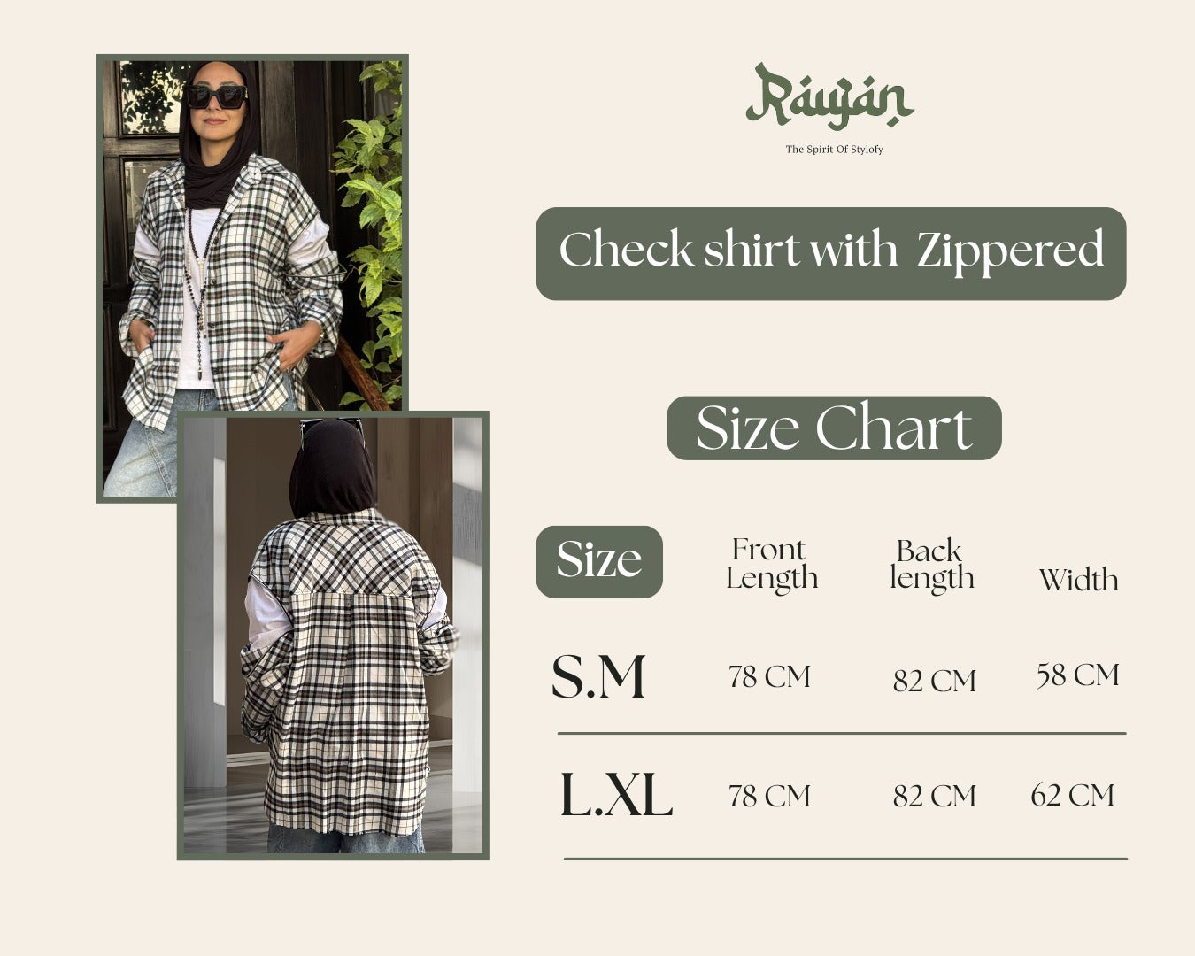 Wool Plaid Shirt with Zippered Sleeves