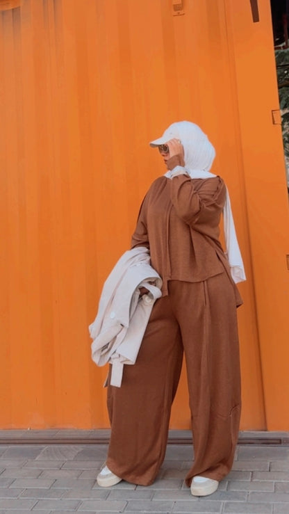 The Cozy Knit Set - Toffee Brown